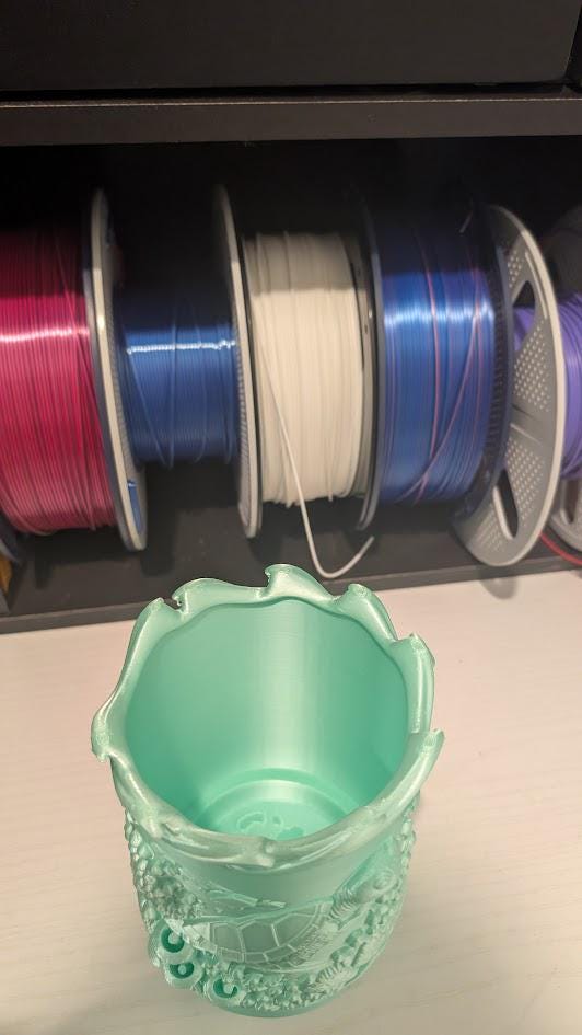 Sea Turtle Vase - 3D Printed Ocean Pencil Holder & Planter