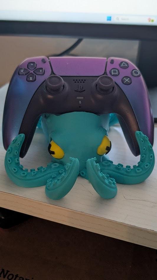 Custom Octopus Controller Holder, Gaming Desk Organizer, 3D Printed Display Mount