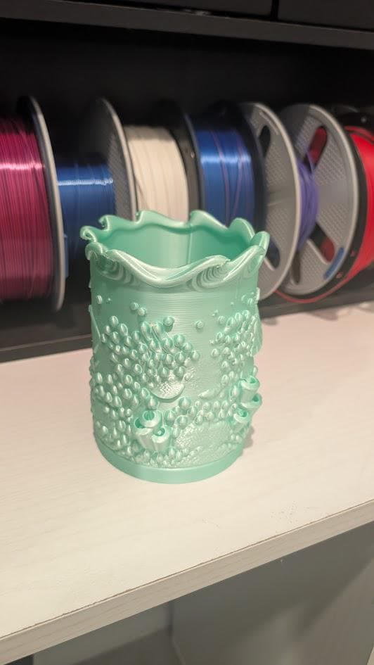 Sea Turtle Vase - 3D Printed Ocean Pencil Holder & Planter